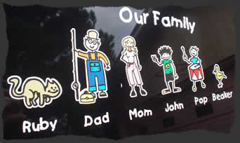 click to start designing your full color family sticker! or choose this cool stick figure style